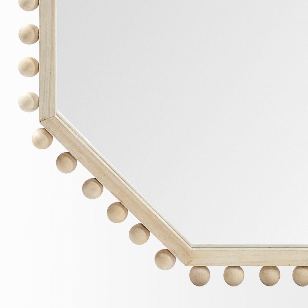 Torquay 33L x 33H Natural Wood Octagon Frame Mirror. Picture 5