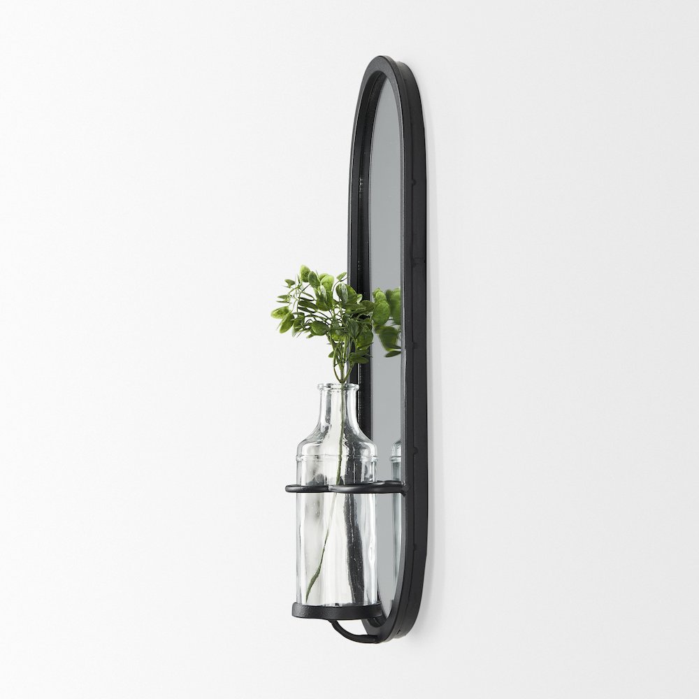 Wall Mounted Mirror W Glass Bottle For Botanicals Or Floral. Picture 4
