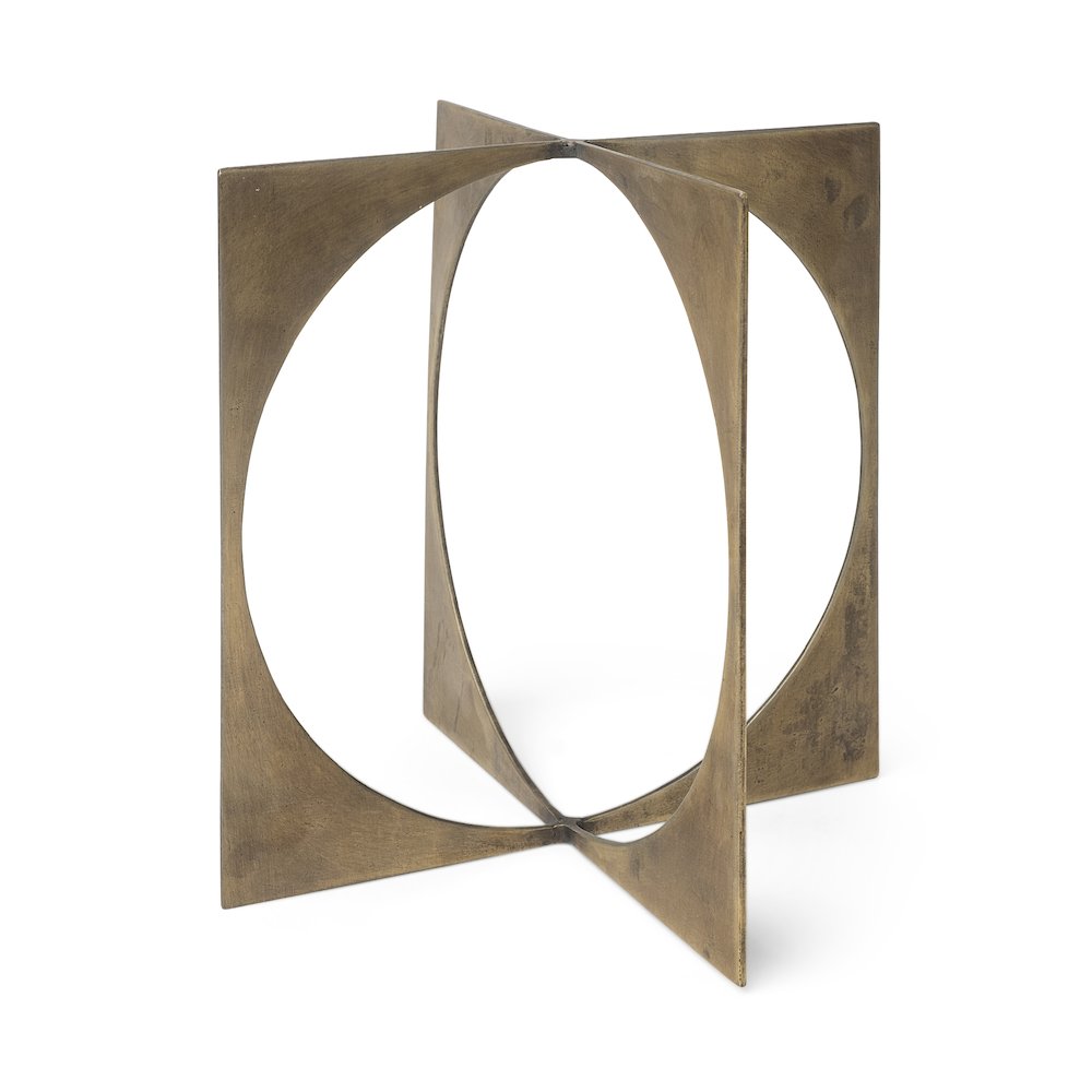 Lima (Large) 10L x 10W Gold Geometric Decorative Object. Picture 1