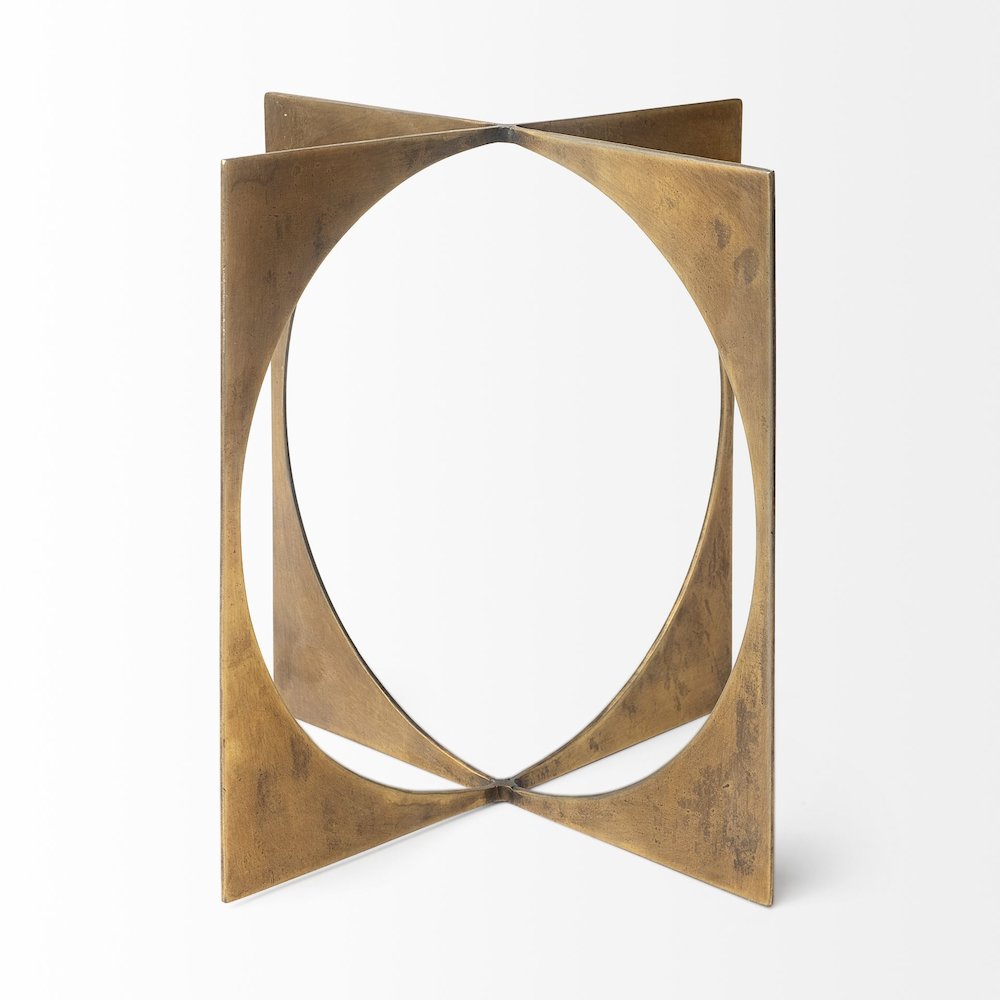 Lima (Large) 10L x 10W Gold Geometric Decorative Object. Picture 4