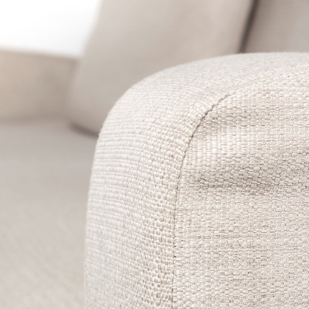 Denly 92.5 X 38.25 X 34.5  Beige Slipcover Three Seater Sofa. Picture 2