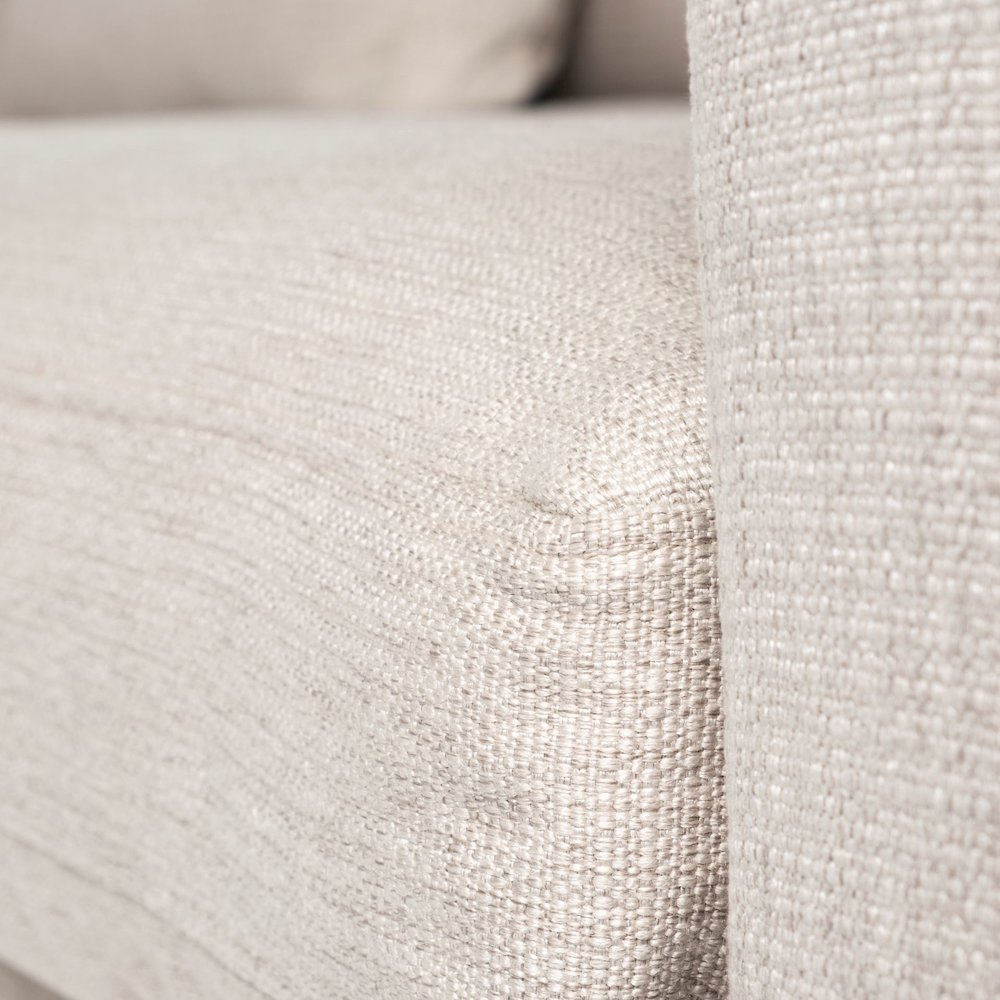 Denly 92.5 X 38.25 X 34.5  Beige Slipcover Three Seater Sofa. Picture 3