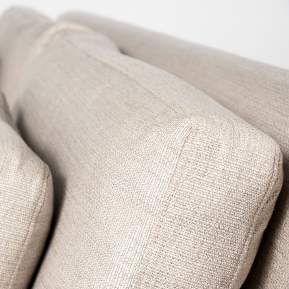 Denly 92.5 X 38.25 X 34.5  Beige Slipcover Three Seater Sofa. Picture 4