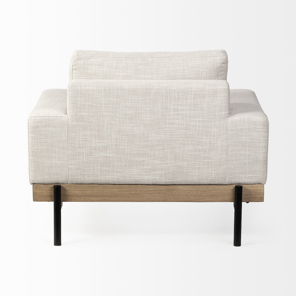 Colburne Beige Fabric Wood and Iron Frame Accent Chair. Picture 6