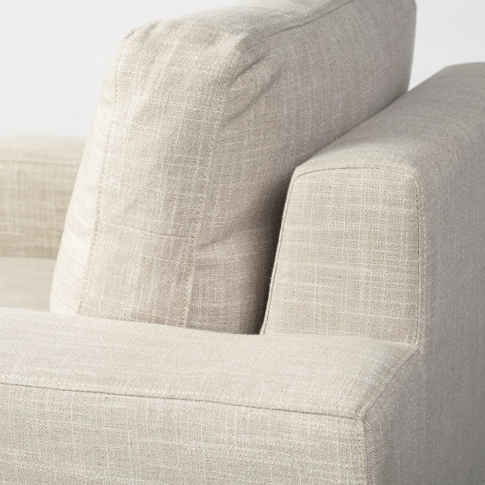 Colburne Beige Fabric Wood and Iron Frame Accent Chair. Picture 7