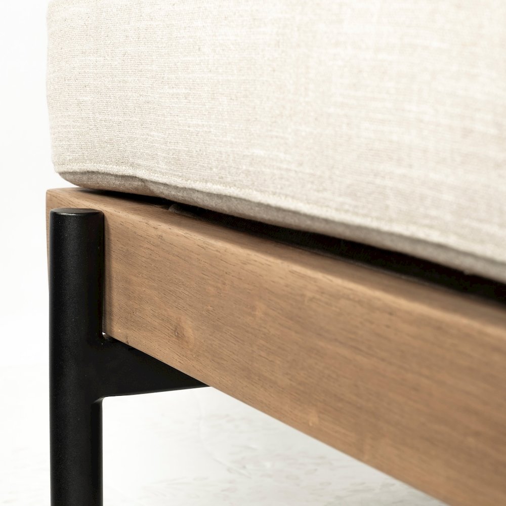 Colburne Beige Fabric Wood and Iron Frame Accent Chair. Picture 9