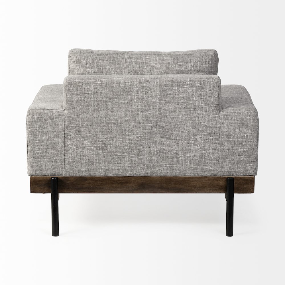 Colburne Gray Fabric Wood and Iron Frame Accent Chair. Picture 6