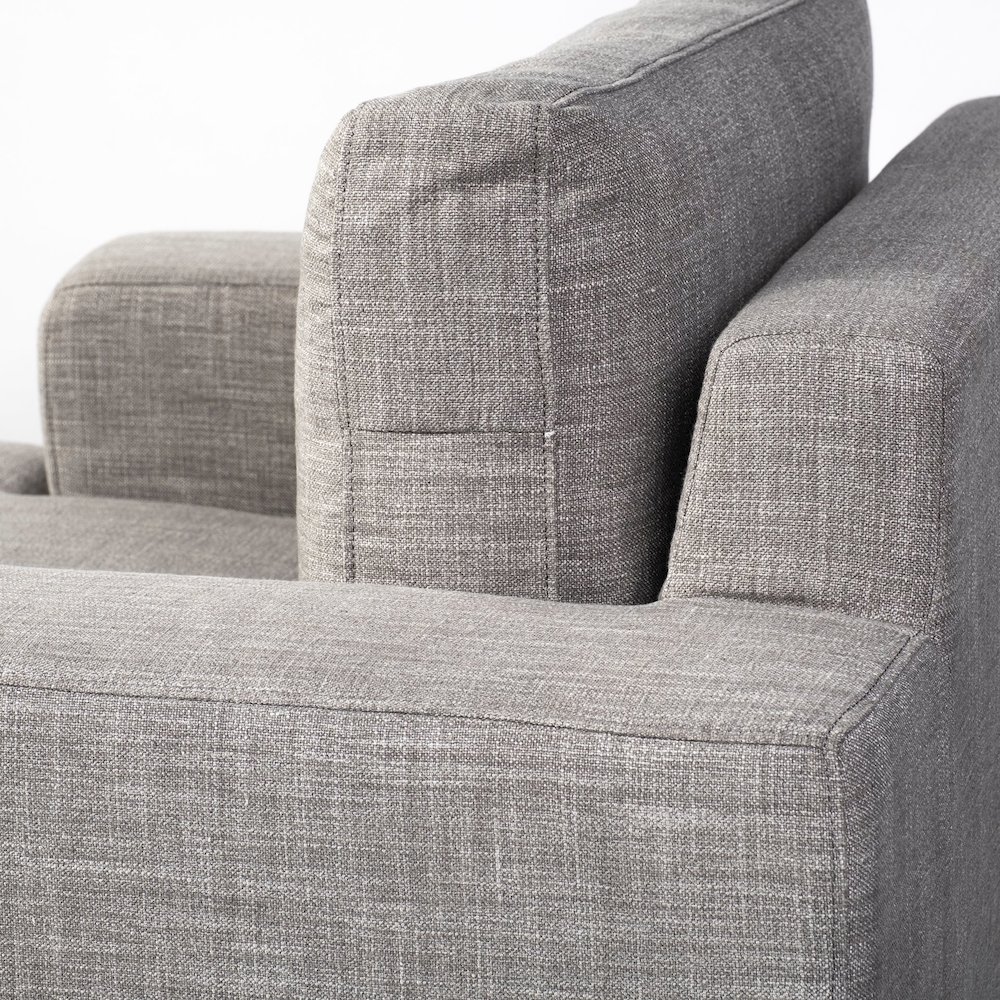 Colburne Gray Fabric Wood and Iron Frame Accent Chair. Picture 7