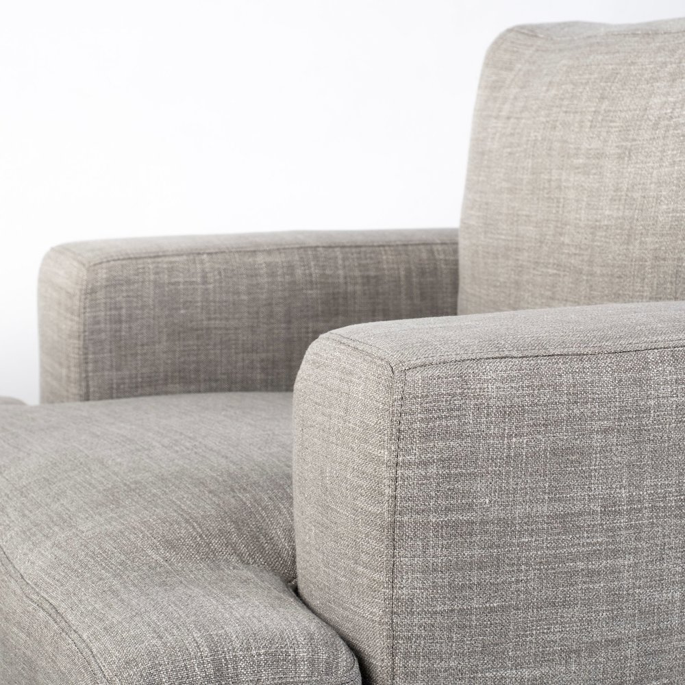 Colburne Gray Fabric Wood and Iron Frame Accent Chair. Picture 8