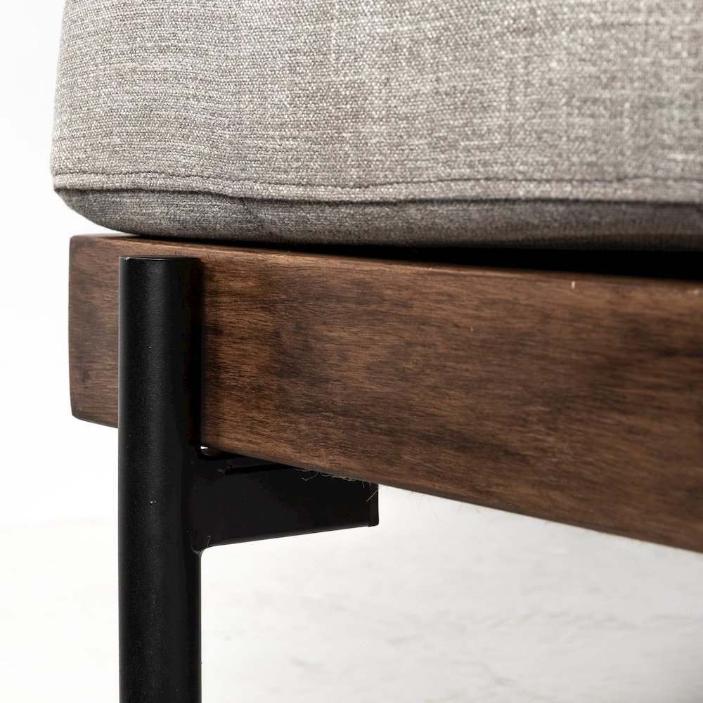 Colburne Gray Fabric Wood and Iron Frame Accent Chair. Picture 9