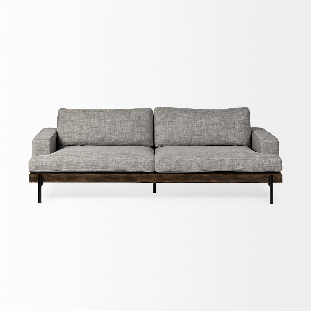 Colburne 95" Gray Upholstered Three Seater Sofa. Picture 4