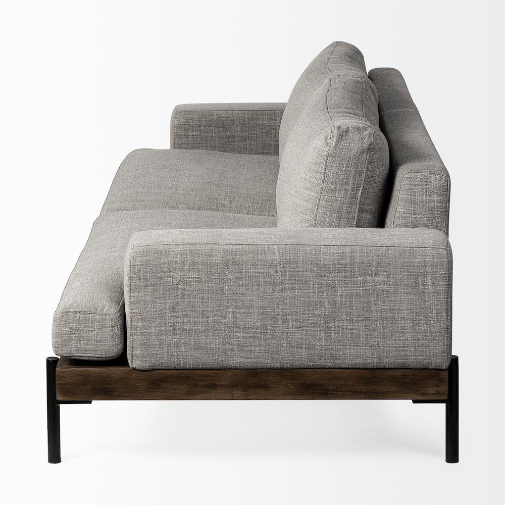 Colburne 95" Gray Upholstered Three Seater Sofa. Picture 5