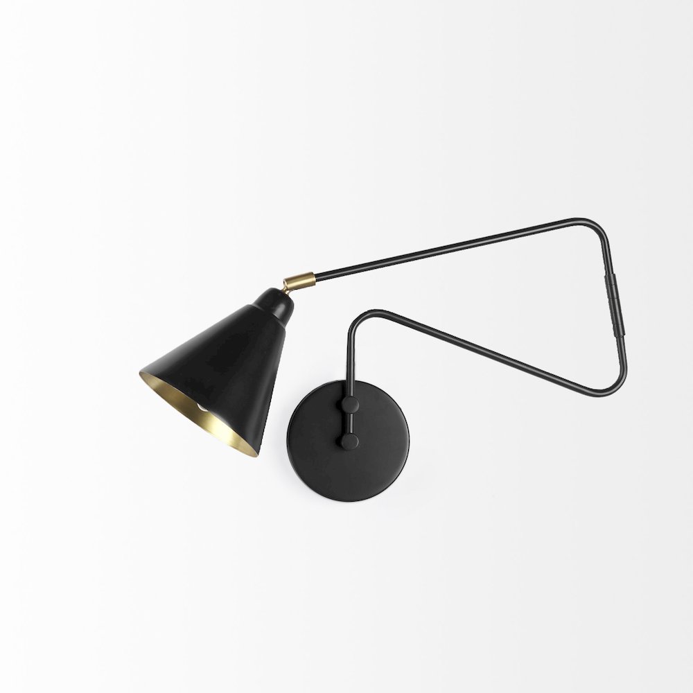 Cobalt 6L x 32W Black Metal Cone Shaped Swivel Wall Sconce. Picture 7