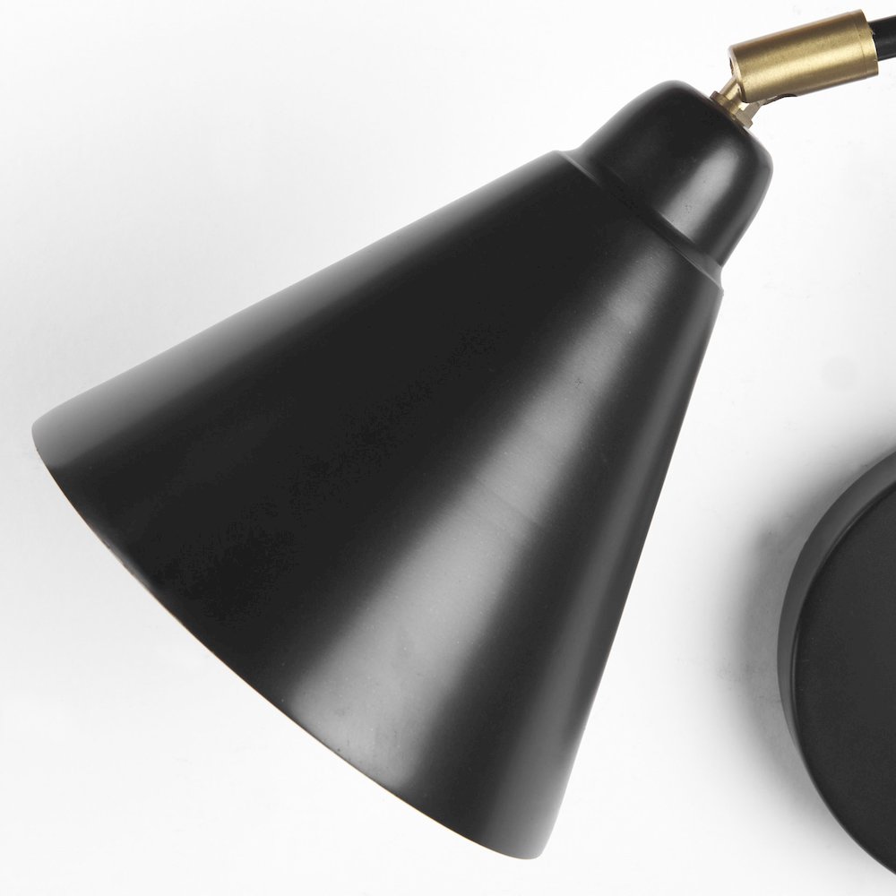 Cobalt 6L x 32W Black Metal Cone Shaped Swivel Wall Sconce. Picture 10