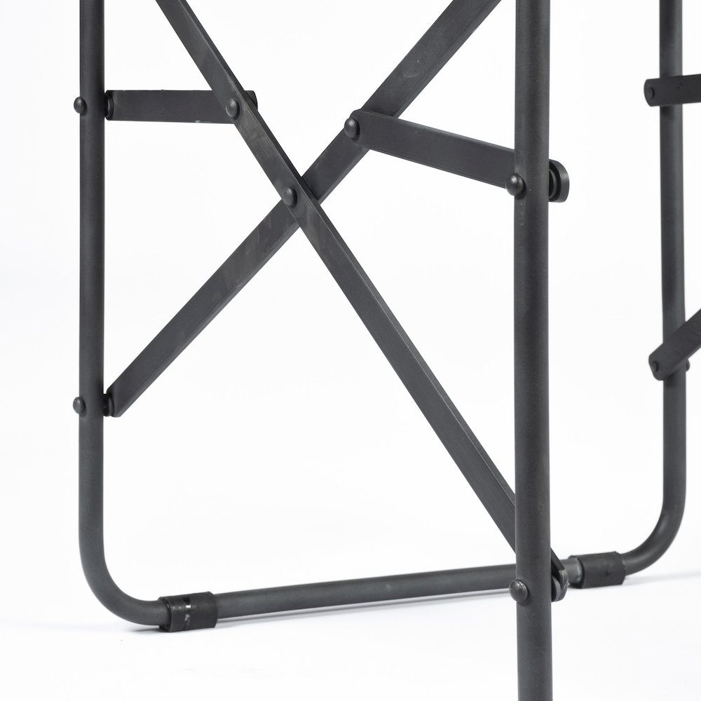 Black Iron Frame Black Leather Dining Chair. Picture 6