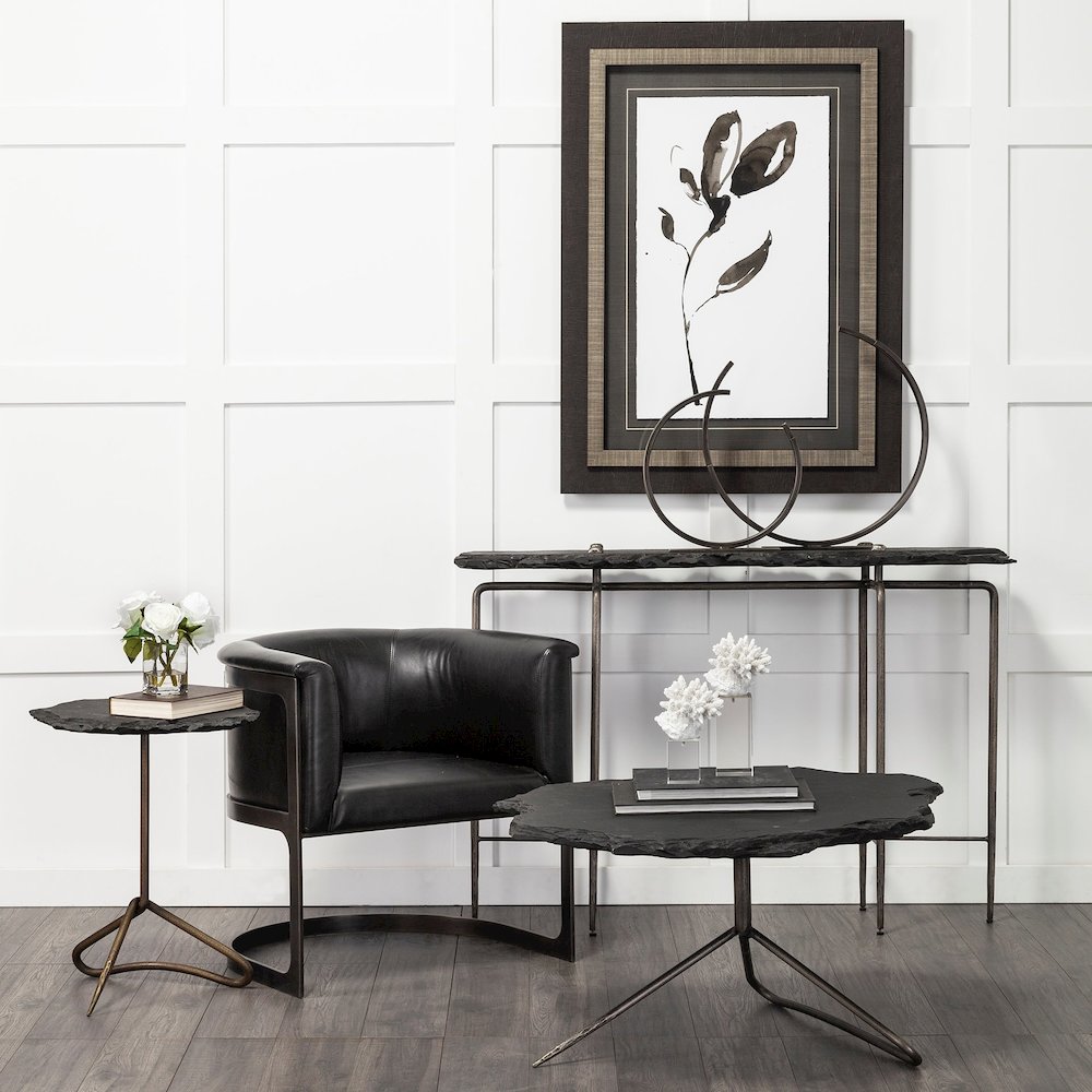 Taj (Large) 21L x 3W Black Broken Halo Decorative Object. Picture 2