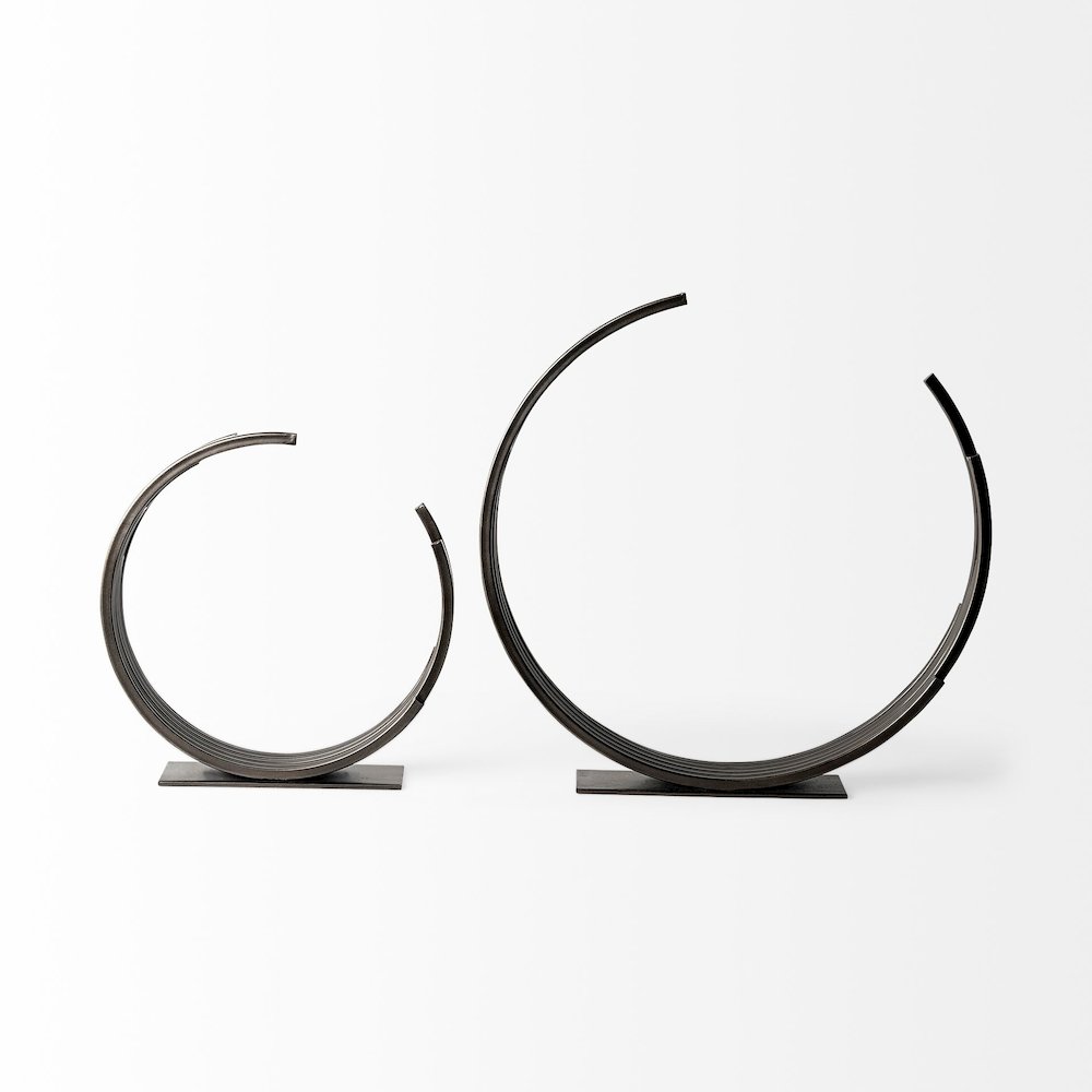 Taj (Large) 21L x 3W Black Broken Halo Decorative Object. Picture 4