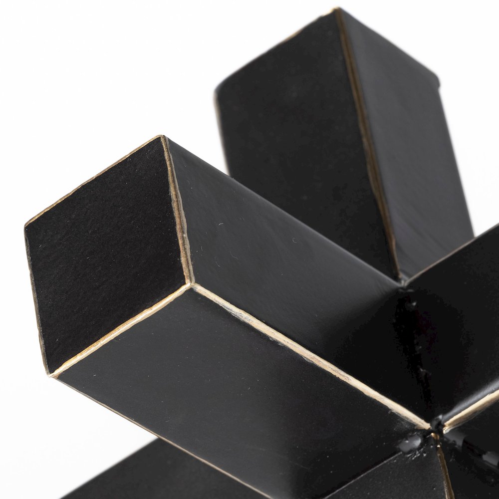 Abel (Large) 9L x 9W Black Metal Jack Gold Accents. Picture 8