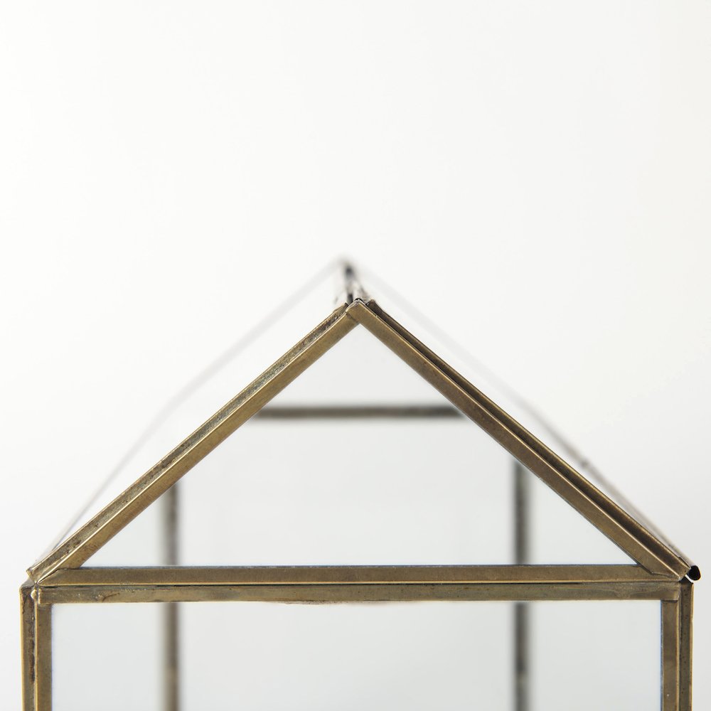 16L X 6W X 9H Gold Glass Terrarium Box. Picture 7