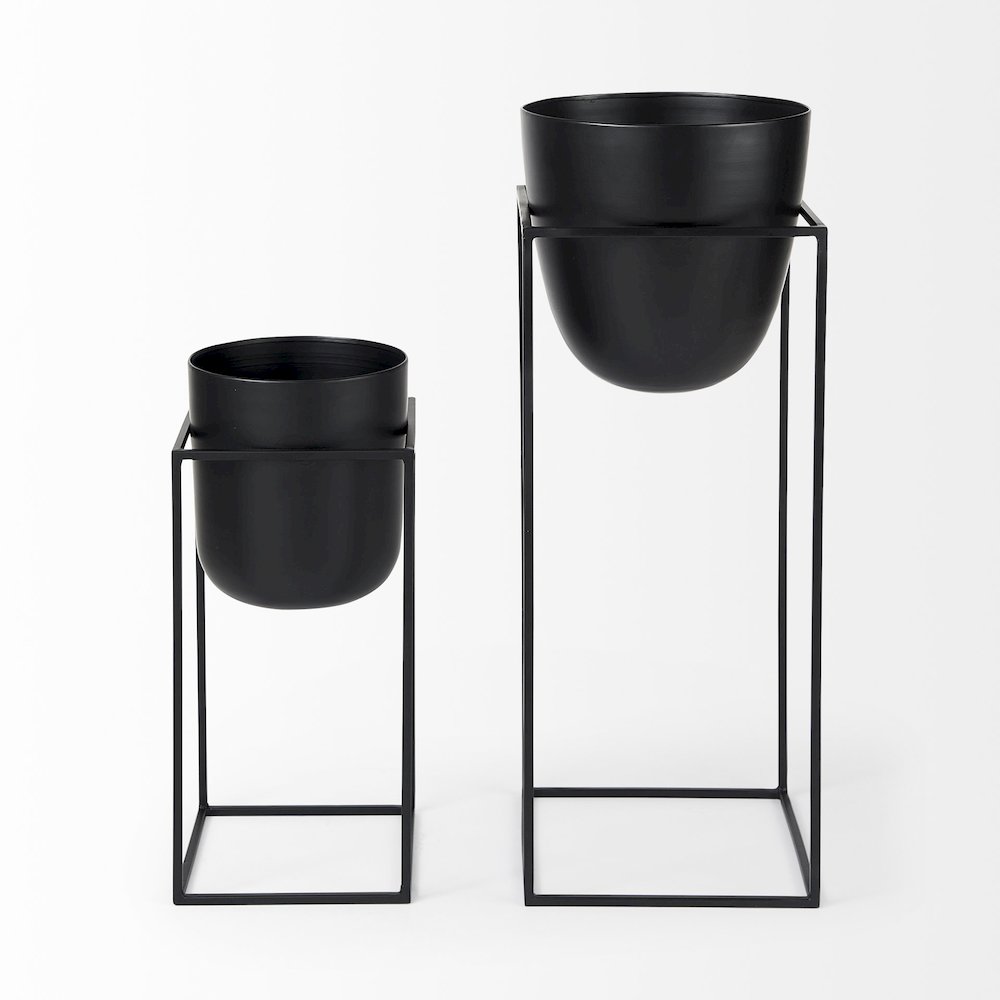 Bumble (Set of 2) 12L x 12W x 32H Black Plant Stands. Picture 4