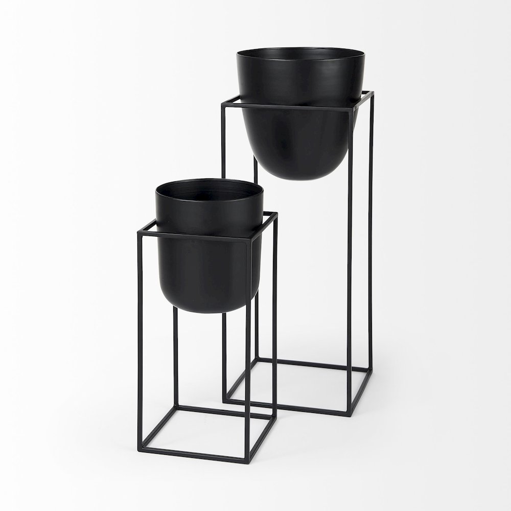 Bumble (Set of 2) 12L x 12W x 32H Black Plant Stands. Picture 6