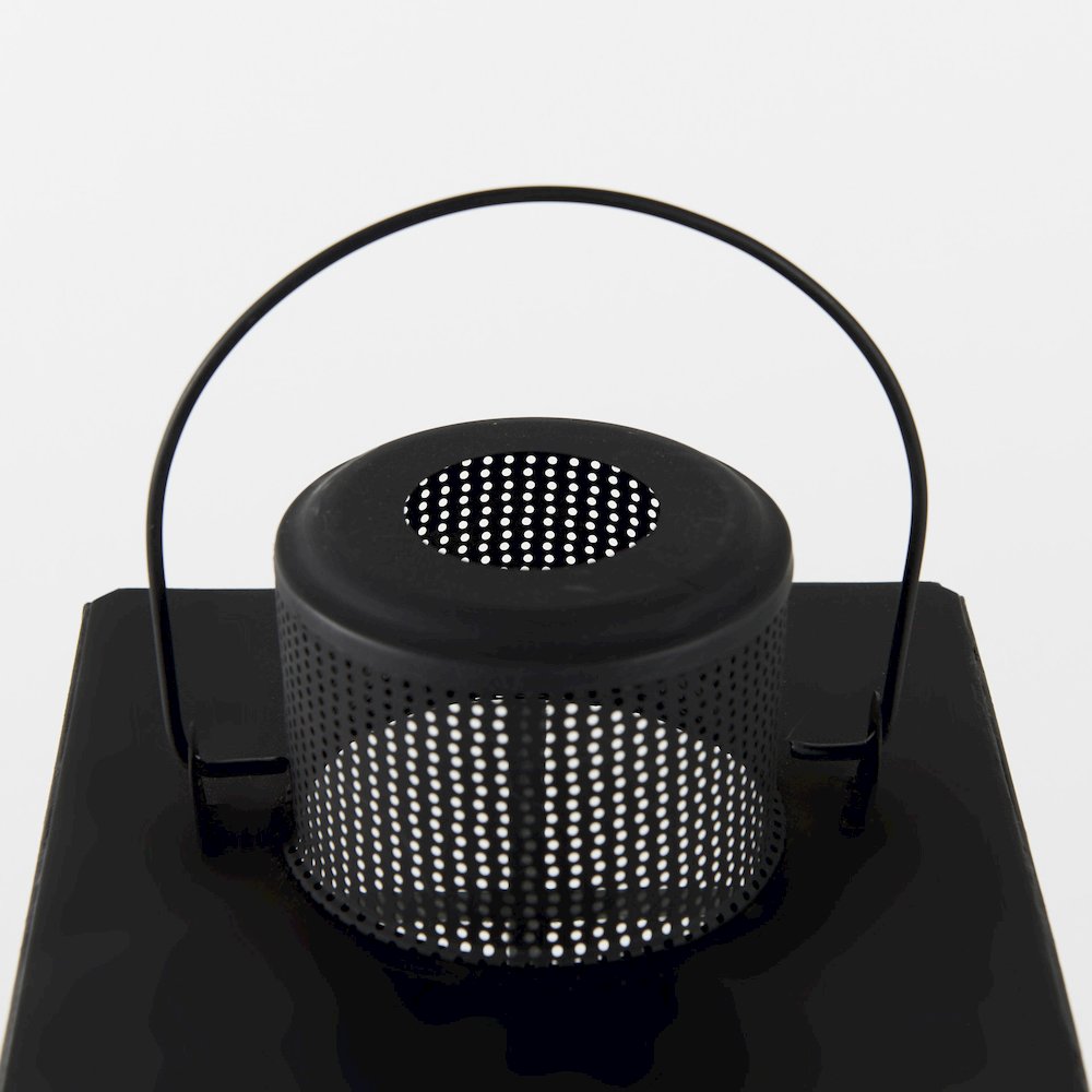 Gamfield  6.1L x 6.1W x 10.6H Small Black Metal and Glass Lantern. Picture 7