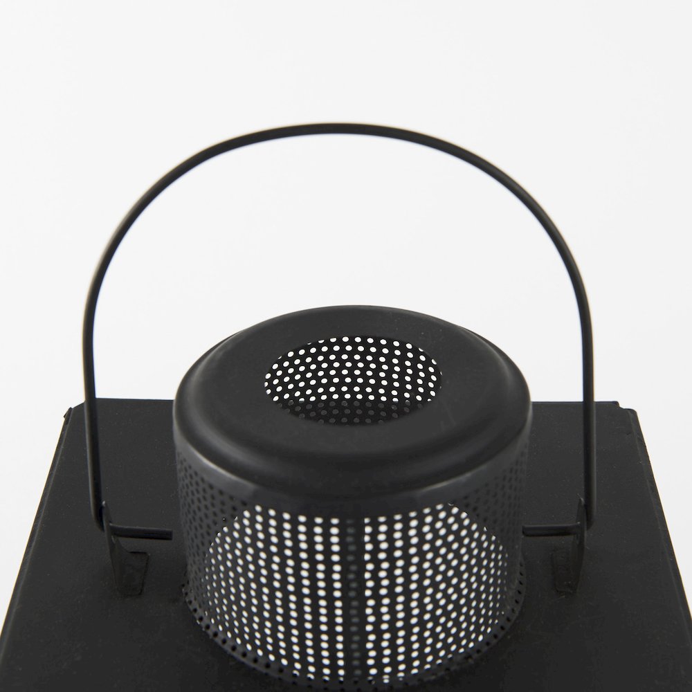 Gamfield 6.1L x 6.1W x 16.7H Large Black Metal and Glass Lantern. Picture 6