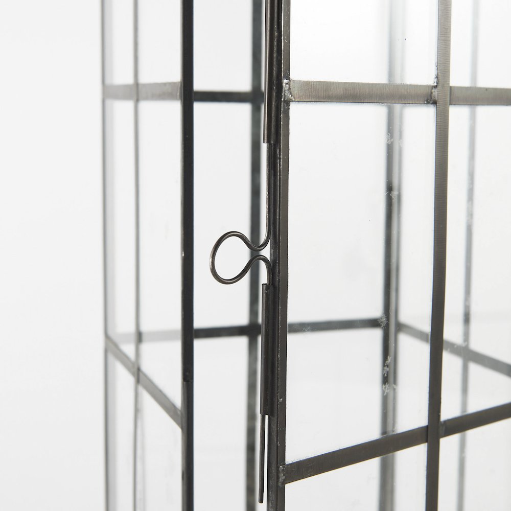 Gamfield 6.1L x 6.1W x 16.7H Large Black Metal and Glass Lantern. Picture 7