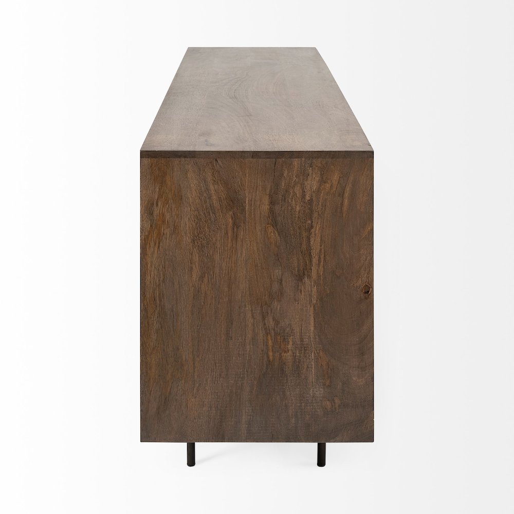 Grace 70Wx18.5Lx31.25H Two-Tone Brown Solid Wood 6 Drawer Sideboard. Picture 10
