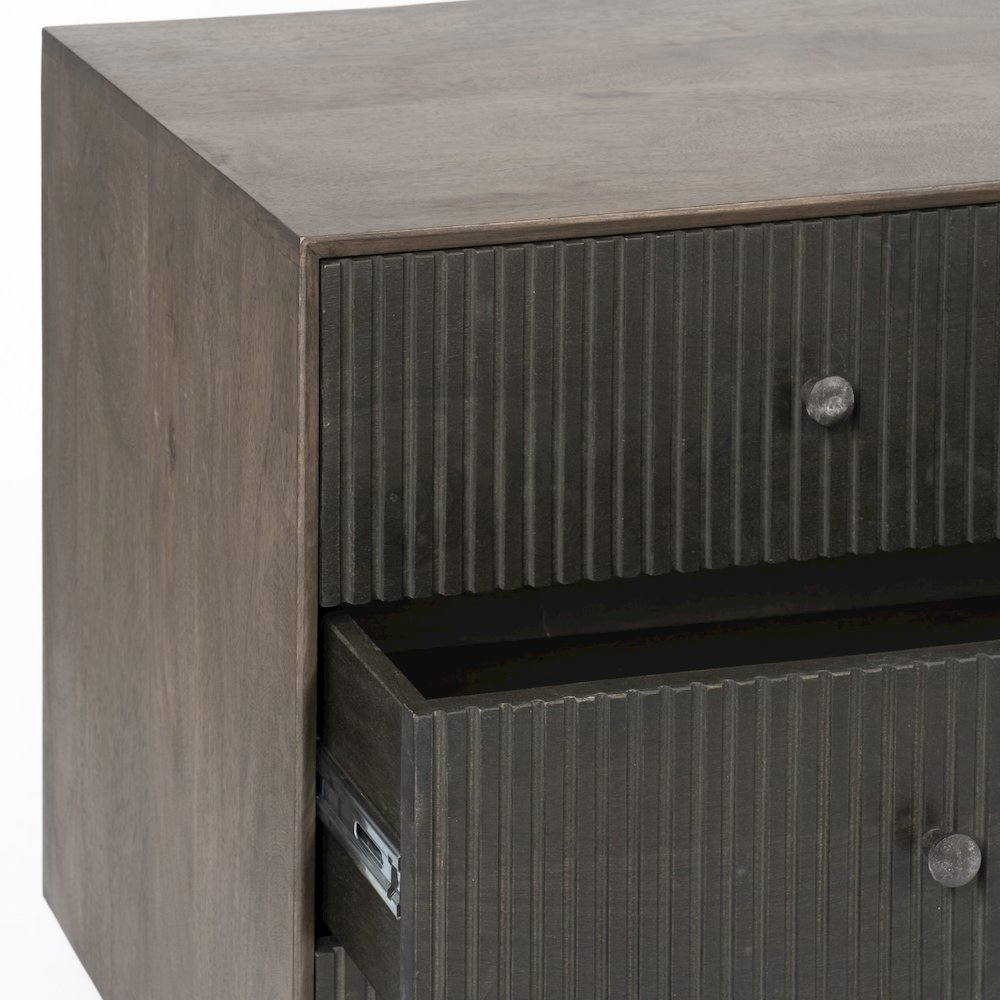 Grace 70Wx18.5Lx31.25H Two-Tone Brown Solid Wood 6 Drawer Sideboard. Picture 13