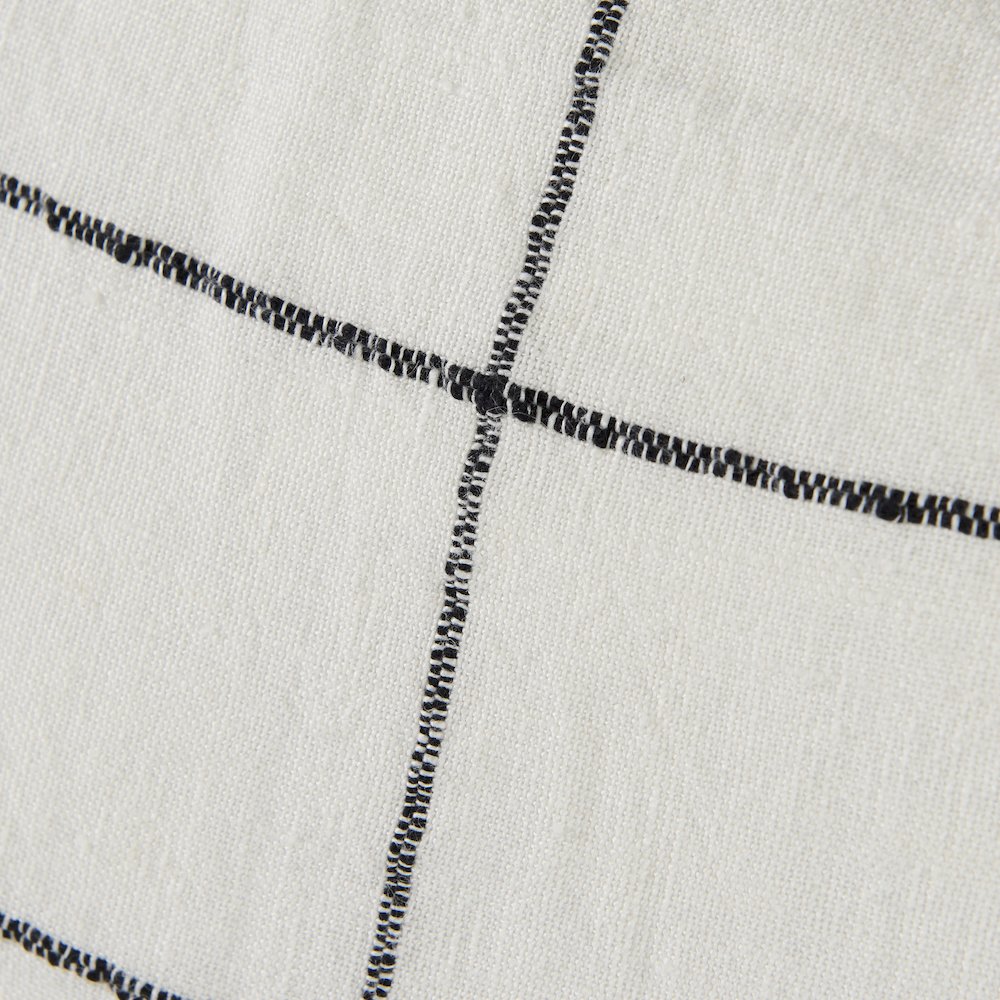 22 X 22 White/Black Square Pattern Decorative Pillow Cover. Picture 3