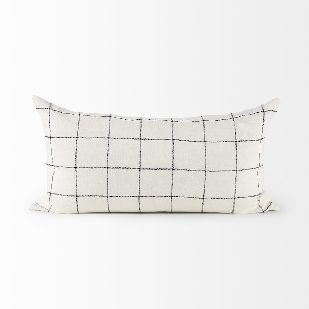 14 X 26 White/Black Square Pattern Decorative Pillow Cover. Picture 9