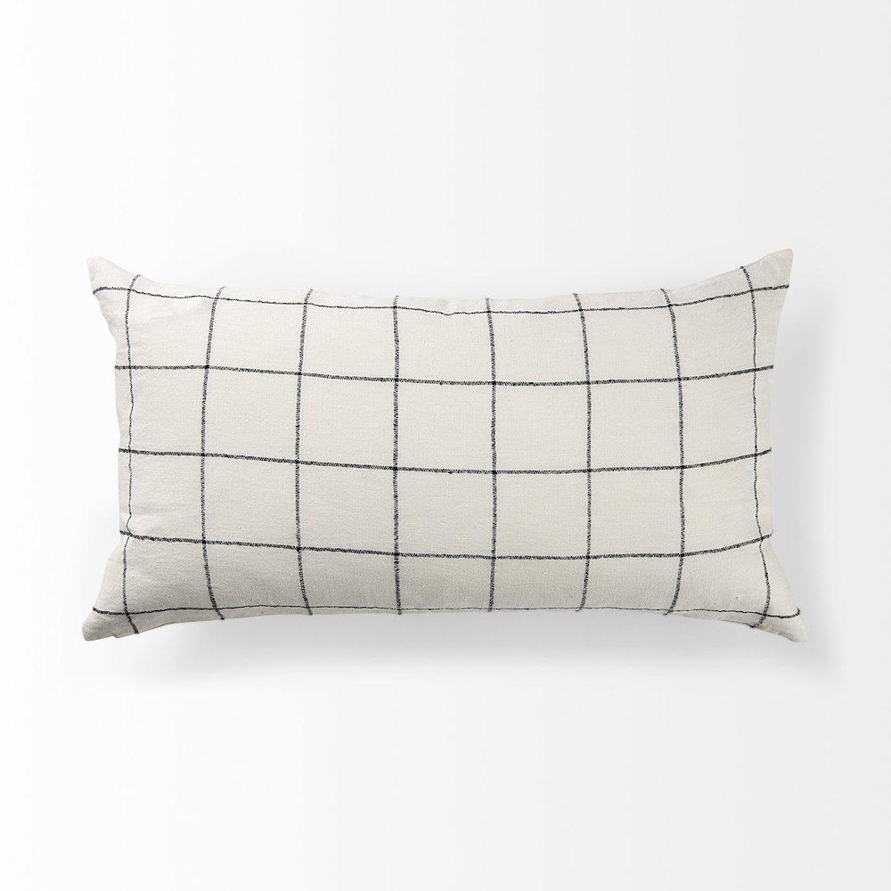 14 X 26 White/Black Square Pattern Decorative Pillow Cover. Picture 10