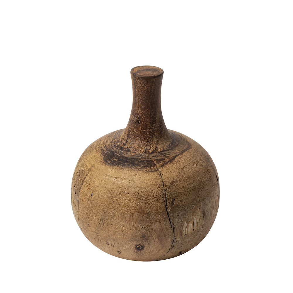 Afra Medium Solid Wood Vase Shaped Decorative Object. Picture 1