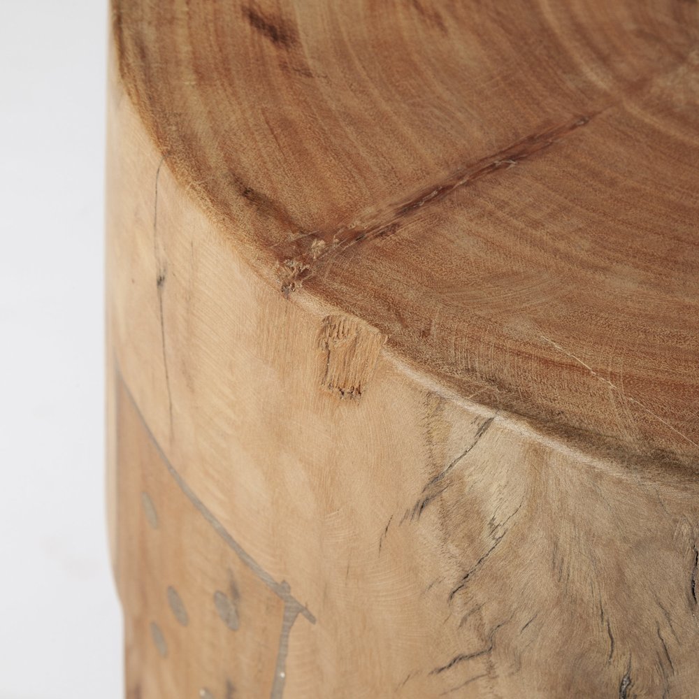 Asco 18"H Rustic Solid Reclaimed Wood Stool. Picture 8