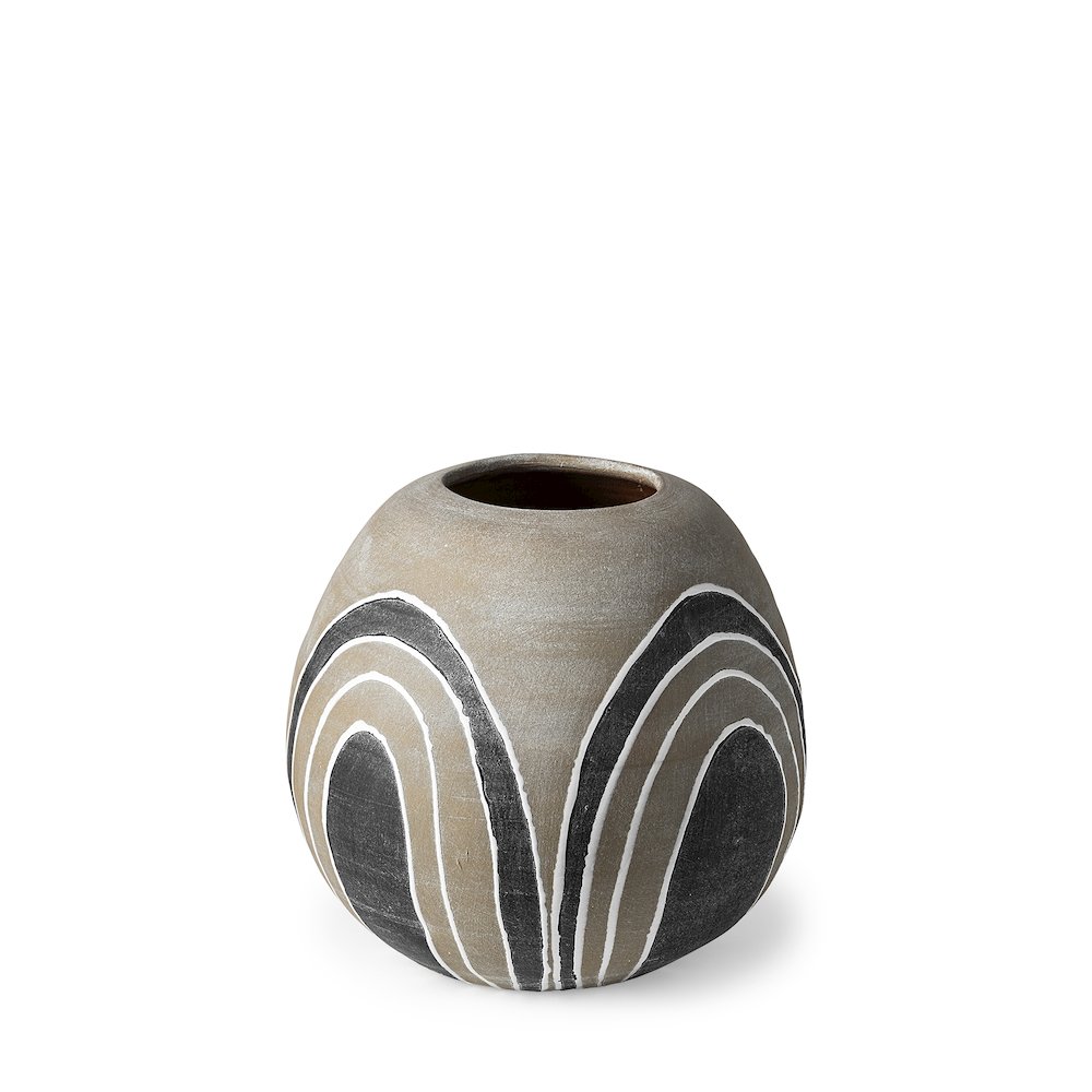Cove Small Brown/White Ceramic Vase. Picture 1