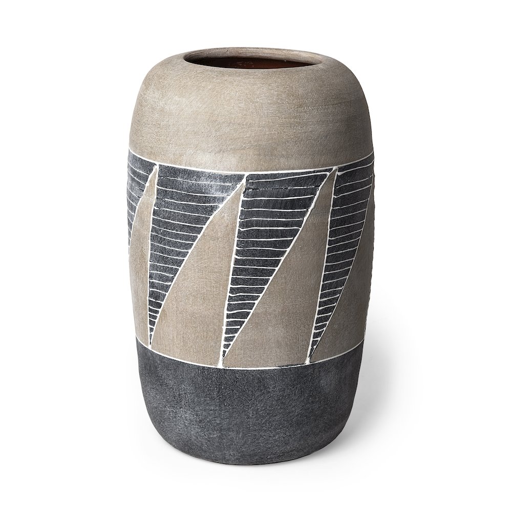 Cove Grey/Brown Ceramic Vase. Picture 1