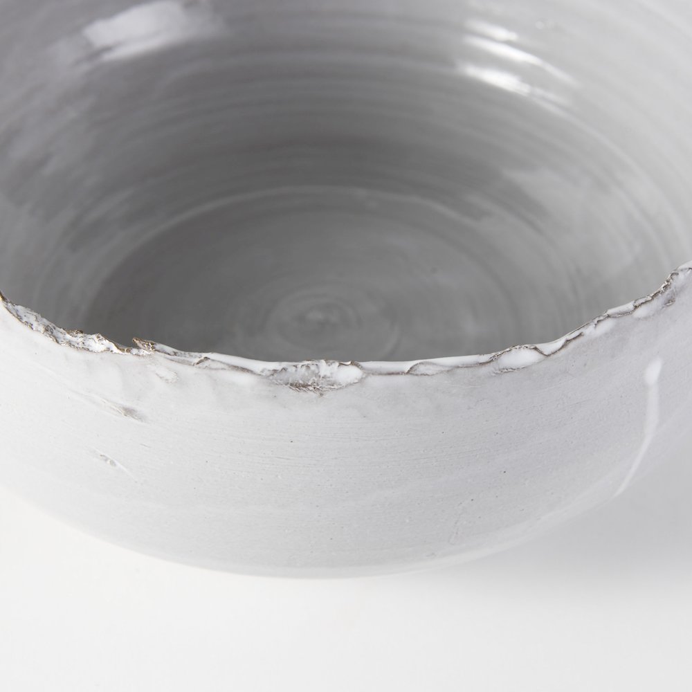 13L X 13W White Ceramic Large Decorative Bowl. Picture 2