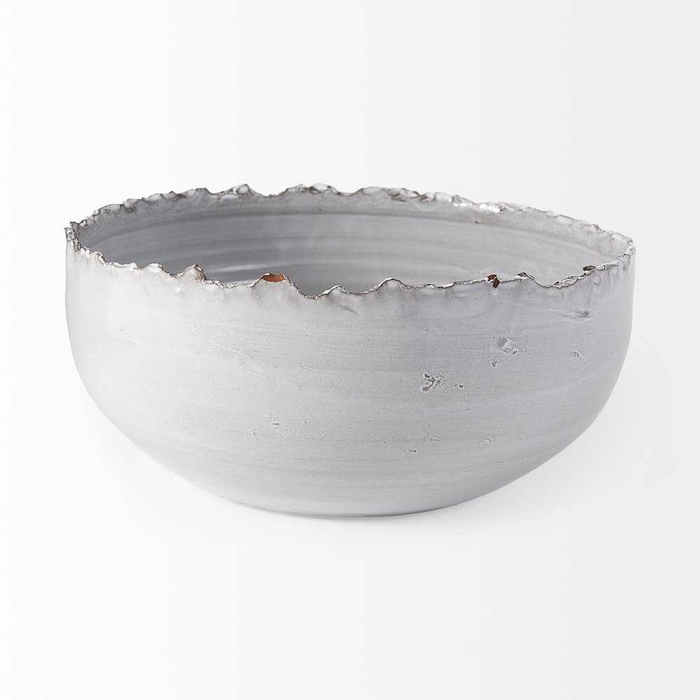 13L X 13W White Ceramic Large Decorative Bowl. Picture 9