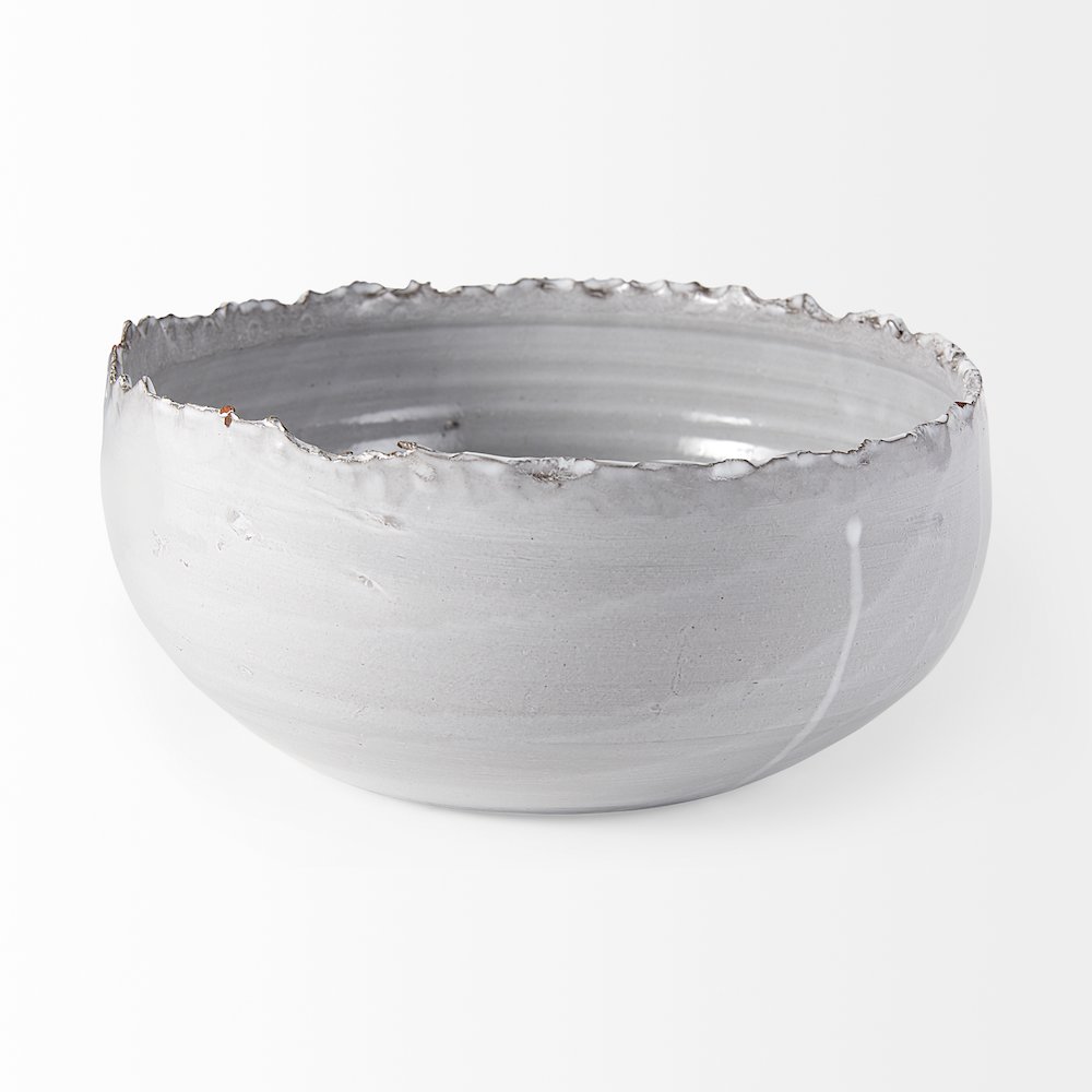 13L X 13W White Ceramic Large Decorative Bowl. Picture 10