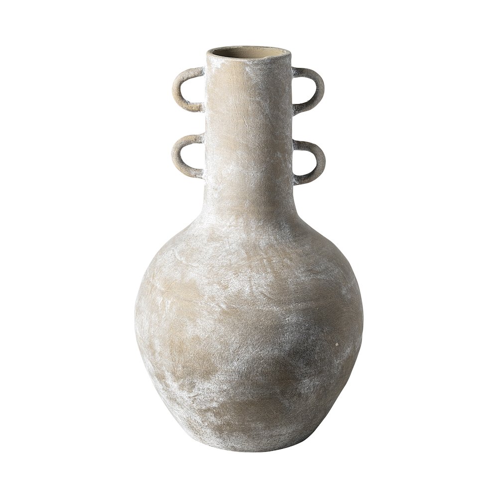 Sherry Rustic Brown Tall Neck Ceramic Vase. Picture 1
