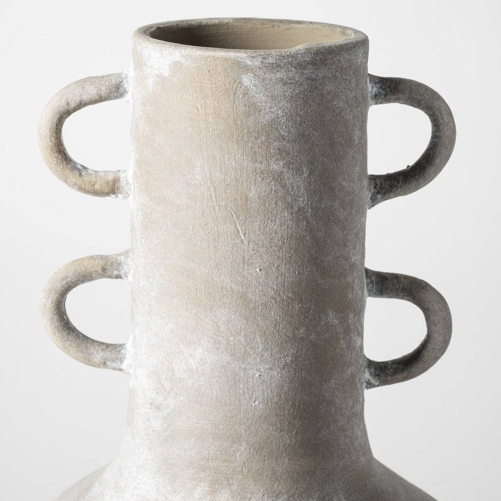 Sherry Rustic Brown Tall Neck Ceramic Vase. Picture 6