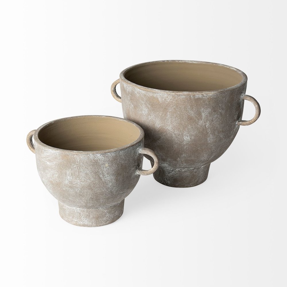 Deya Small Rustic Brown Ceramic Vase. Picture 6
