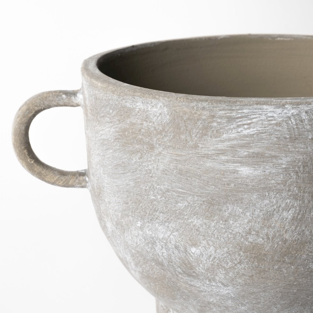 Deya Small Rustic Brown Ceramic Vase. Picture 7