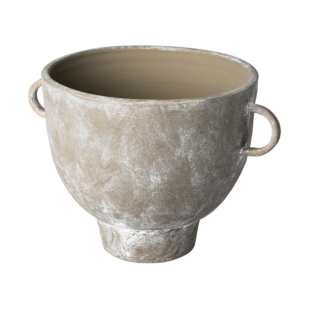 Deya Large Rustic Brown Ceramic Vase. Picture 1