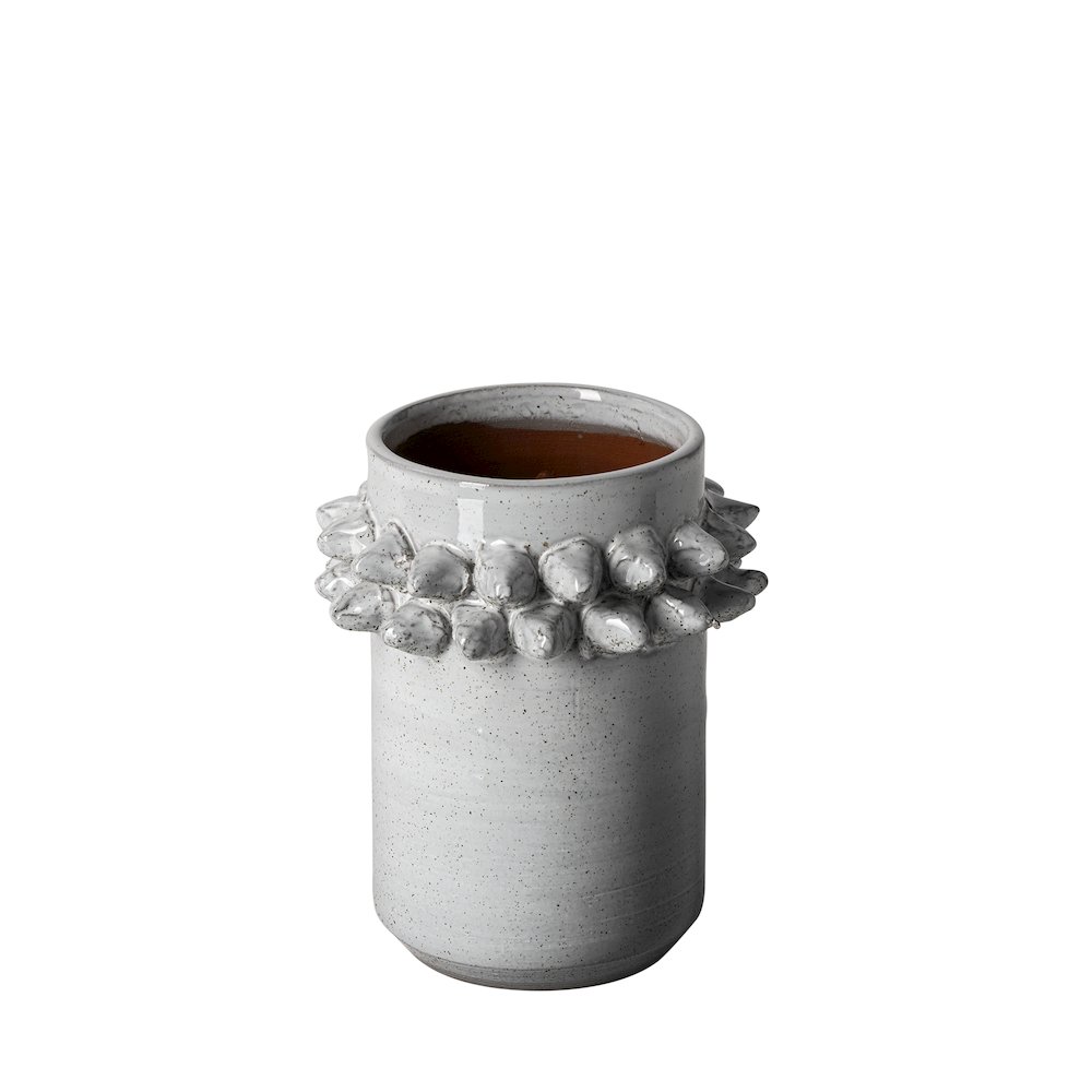 Farmhampton Small Gray Spoked Ceramic Vase. Picture 1