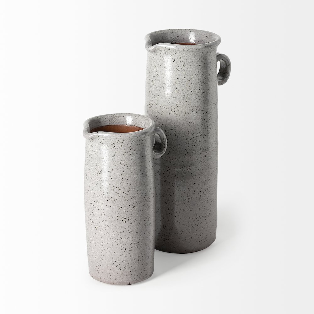 Frieda Small Freckled Gray Ceramic Jug. Picture 7