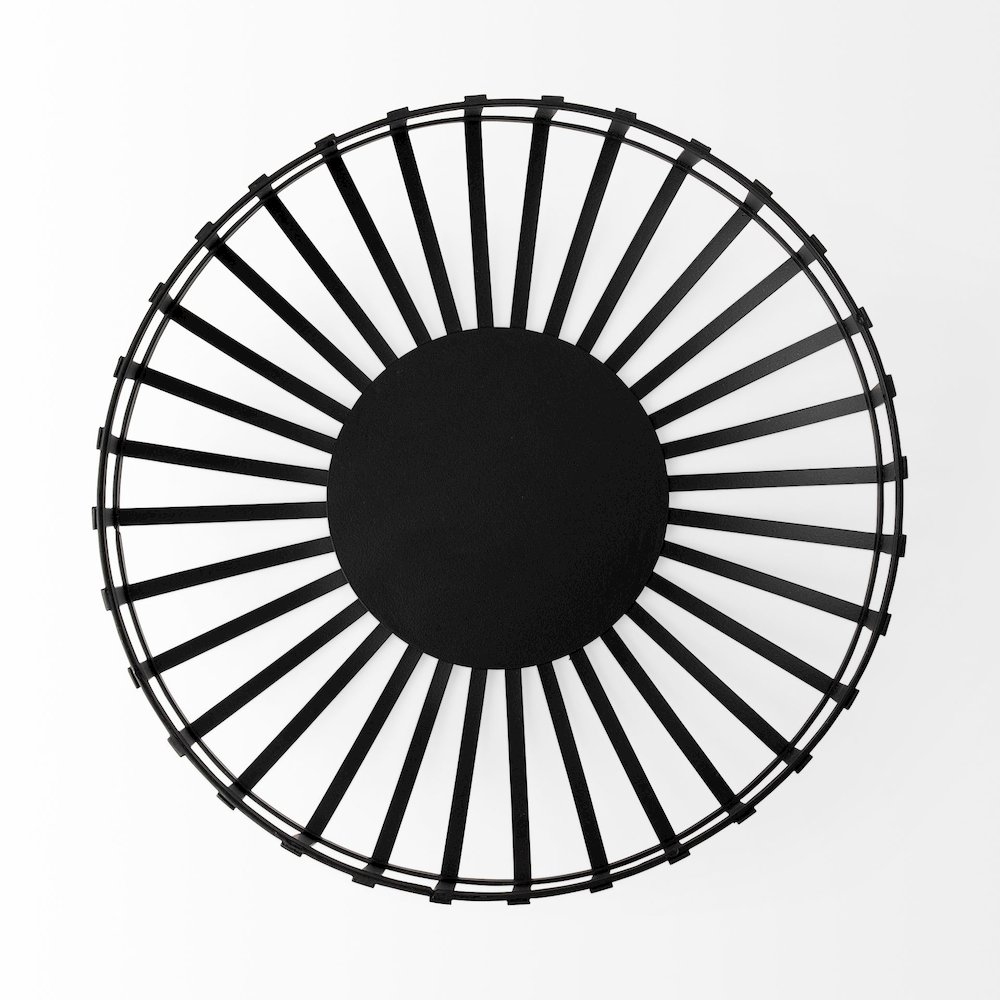 Set Of 2 Black Metal Slated Bowls. Picture 7
