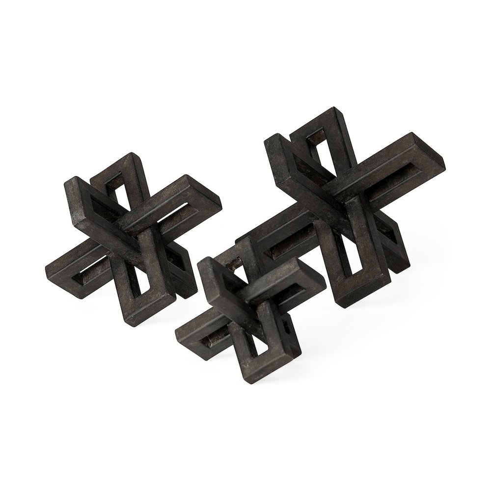Aleph (Set of 3) Black Metal Small Medium & Large Jacks. Picture 1