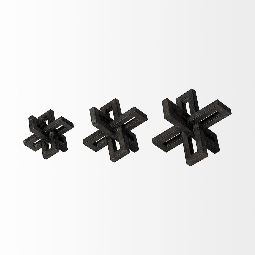 Aleph (Set of 3) Black Metal Small Medium & Large Jacks. Picture 4